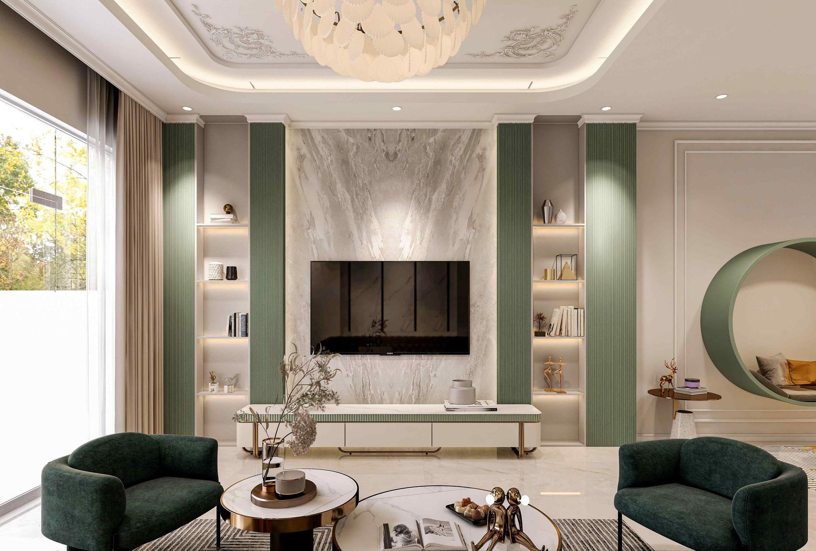 Dự án thiết kế nội thất nhà phố tân cổ điển 5 tầng