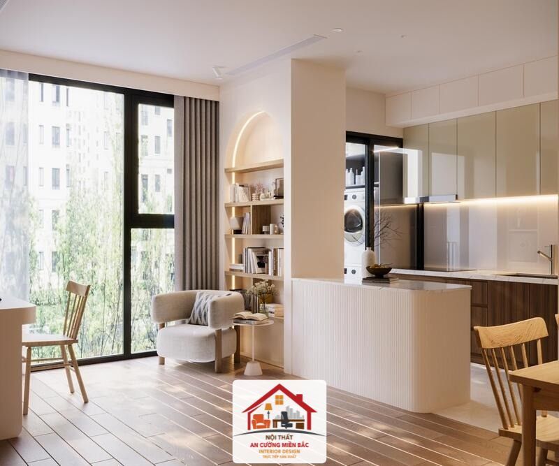 Mẫu nội thất căn hộ chung cư 1 phòng ngủ 01