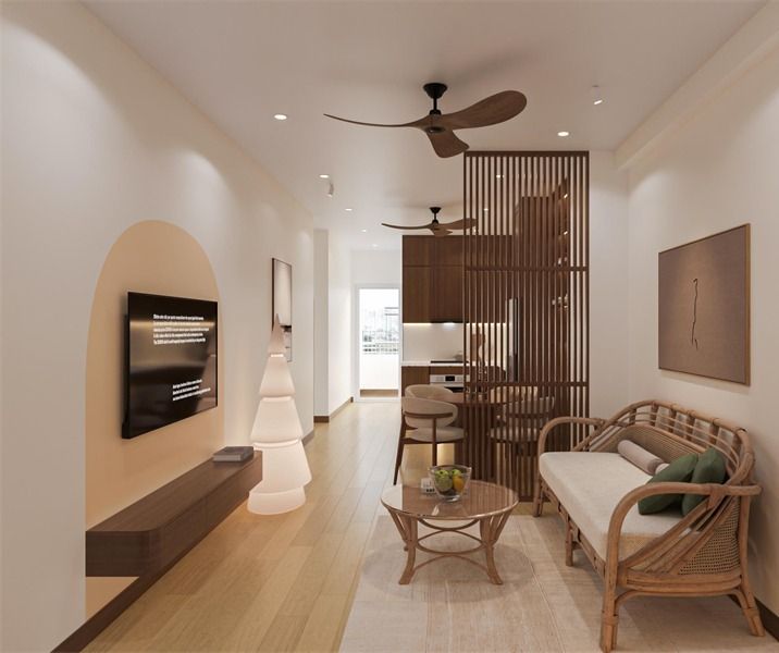 Mẫu nội thất căn hộ chung cư 1 phòng ngủ 02