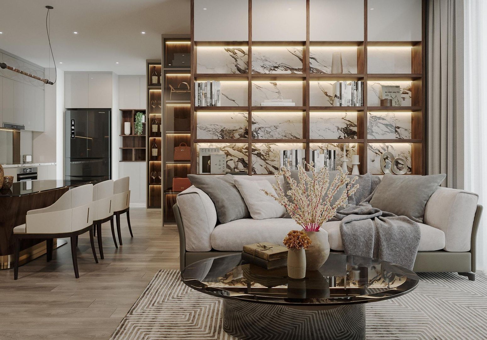 Mẫu thiết kế nội thất căn hộ 2 phòng ngủ phong cách hiện đại