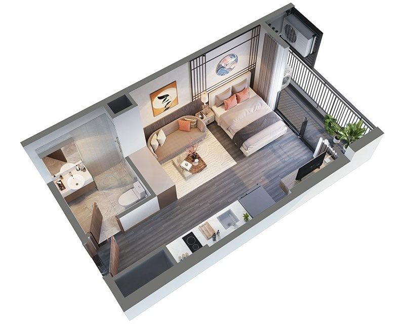 Chung cư 1 phòng ngủ